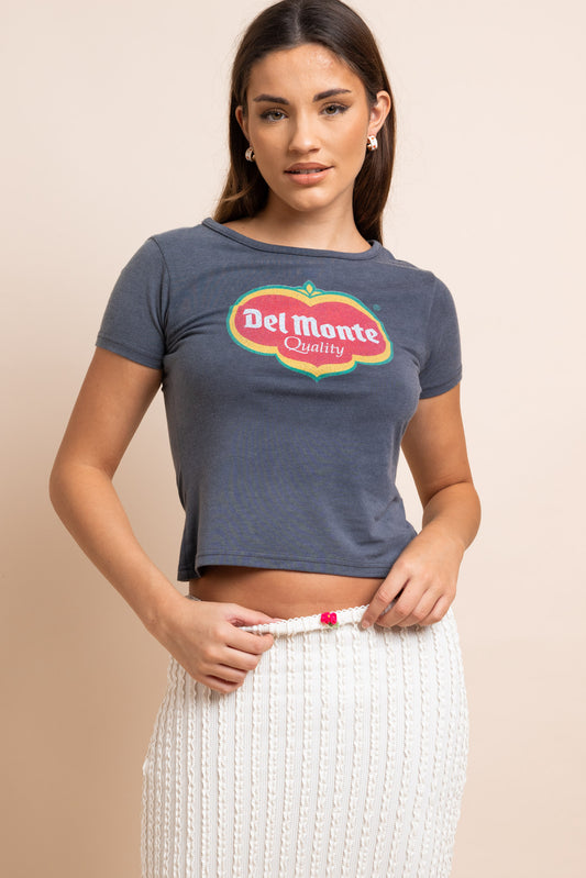 Daisy Street - Del Monte Washed Grey Tee