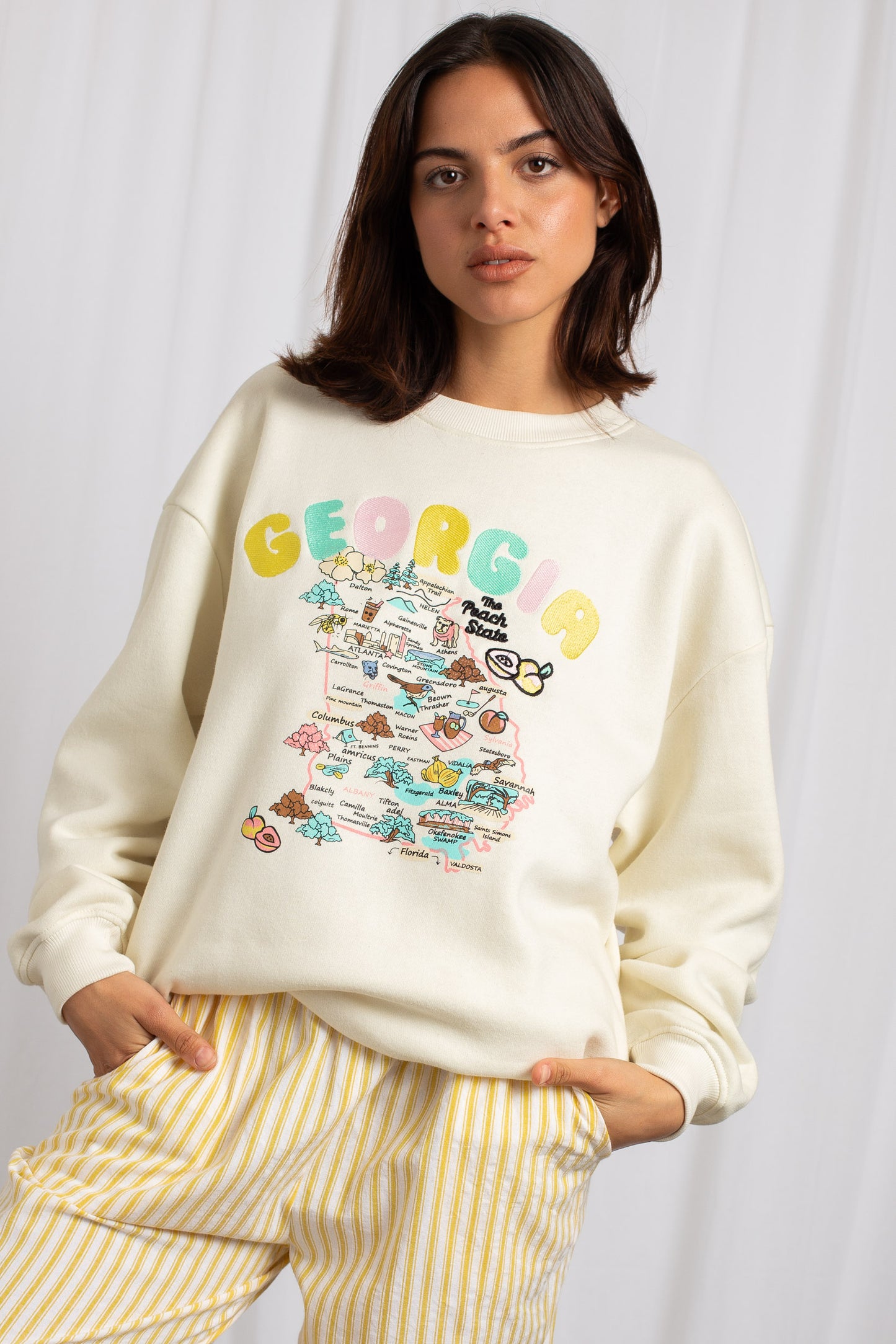 Daisy Street - Cream Georgia Embroidered Sweater