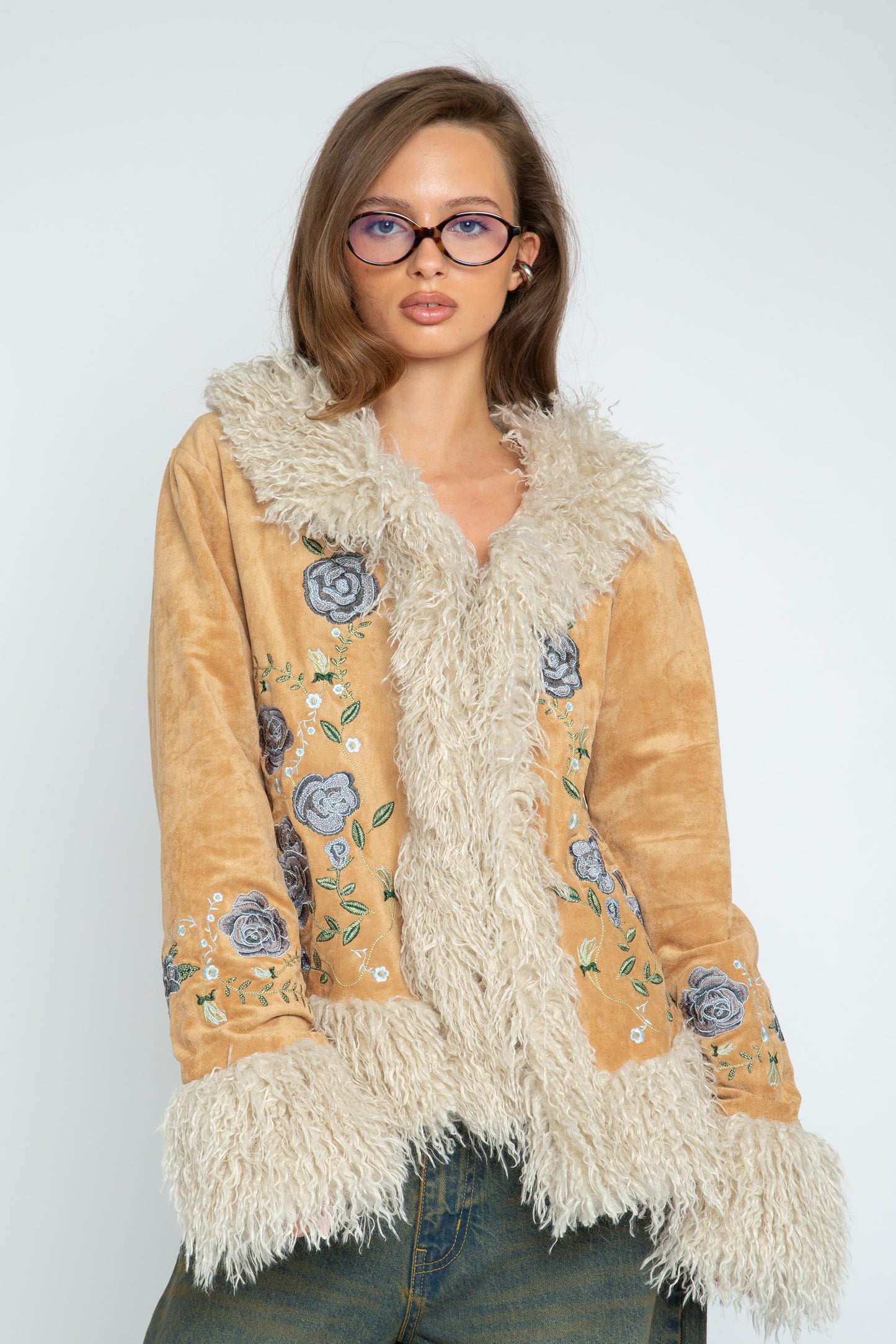 Daisy Street - Light Brown Chelsea Short Afghan Coat