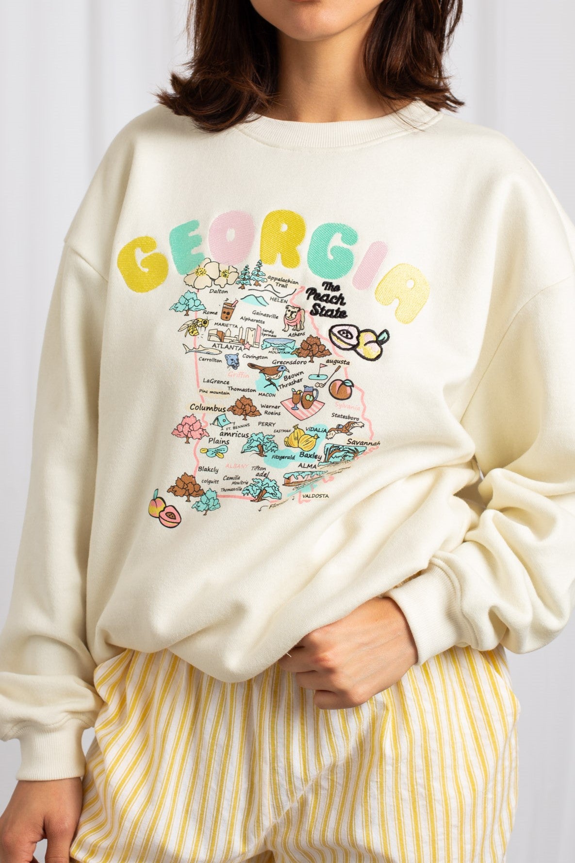 Daisy Street - Cream Georgia Embroidered Sweater