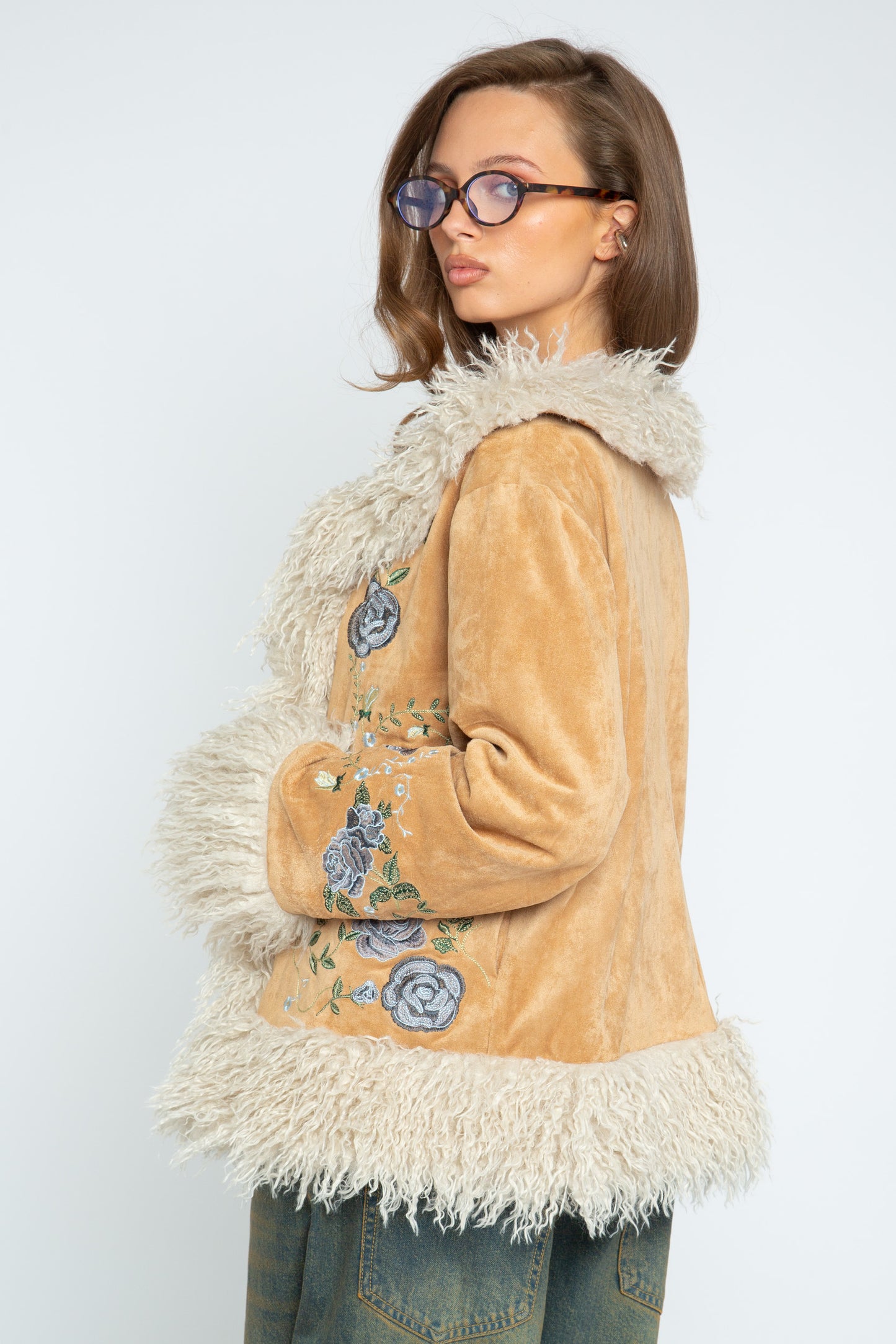 Daisy Street - Light Brown Chelsea Short Afghan Coat