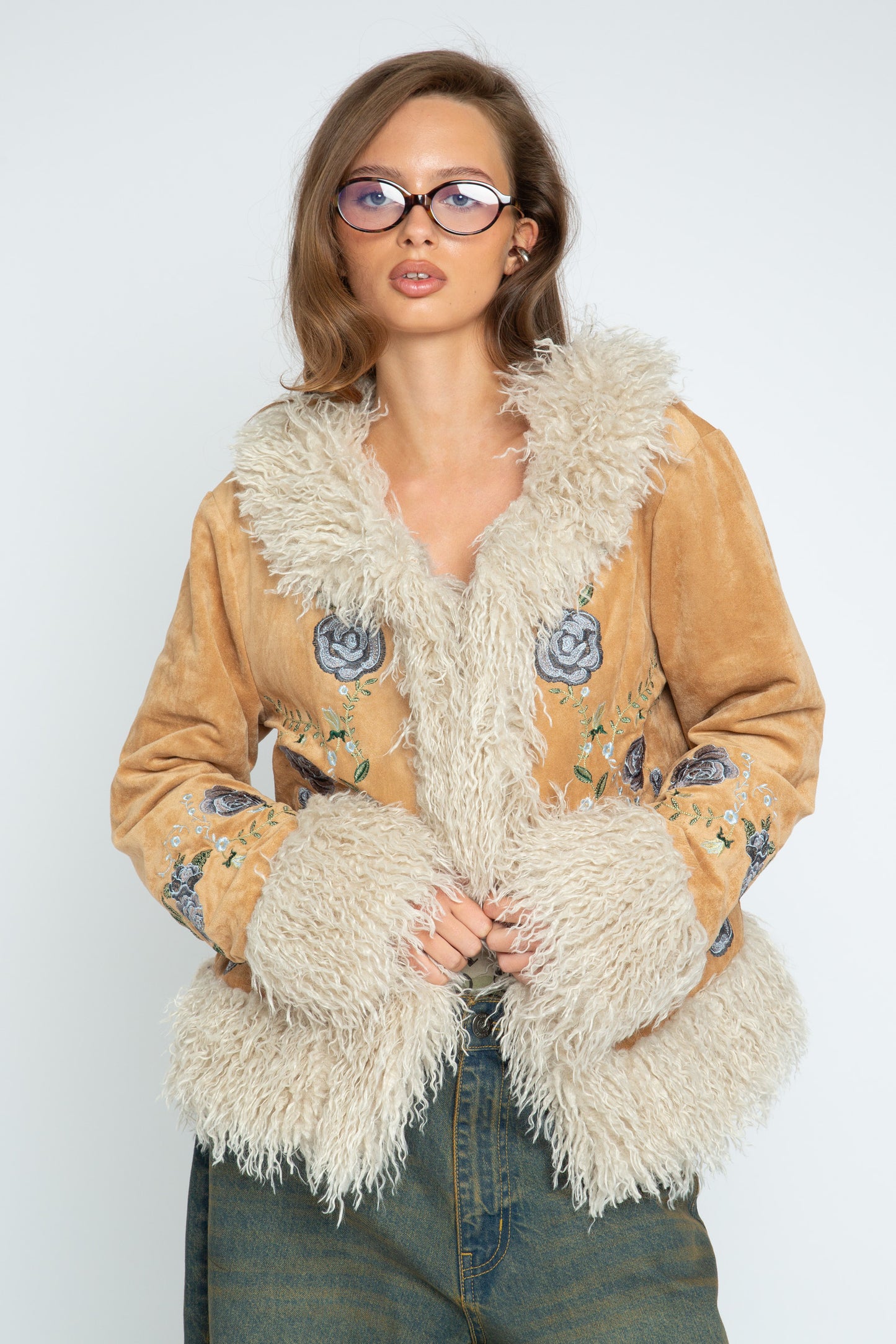 Daisy Street - Light Brown Chelsea Short Afghan Coat
