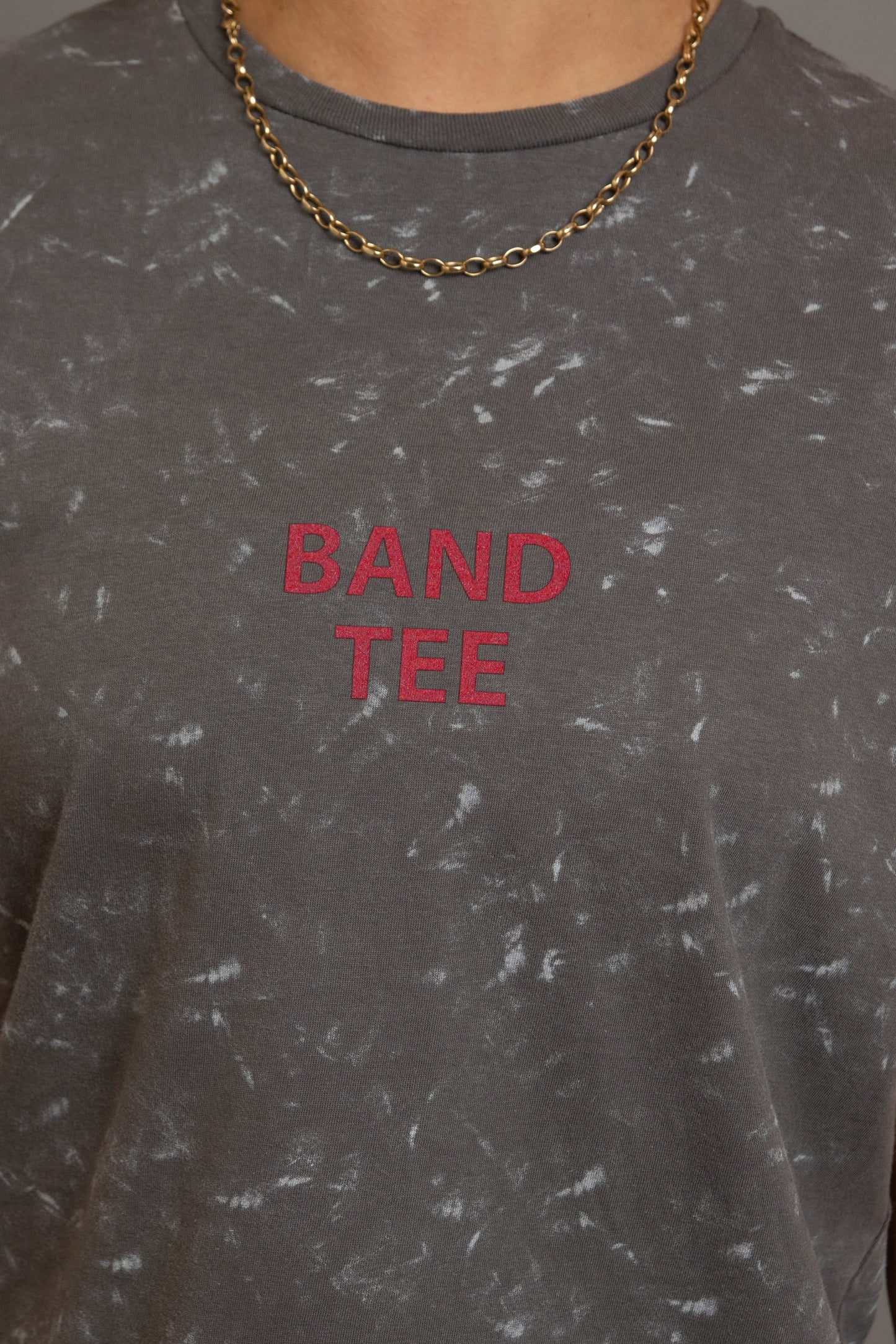 Daisy Street - 'Band Tee' Snow Wash Grey Tee
