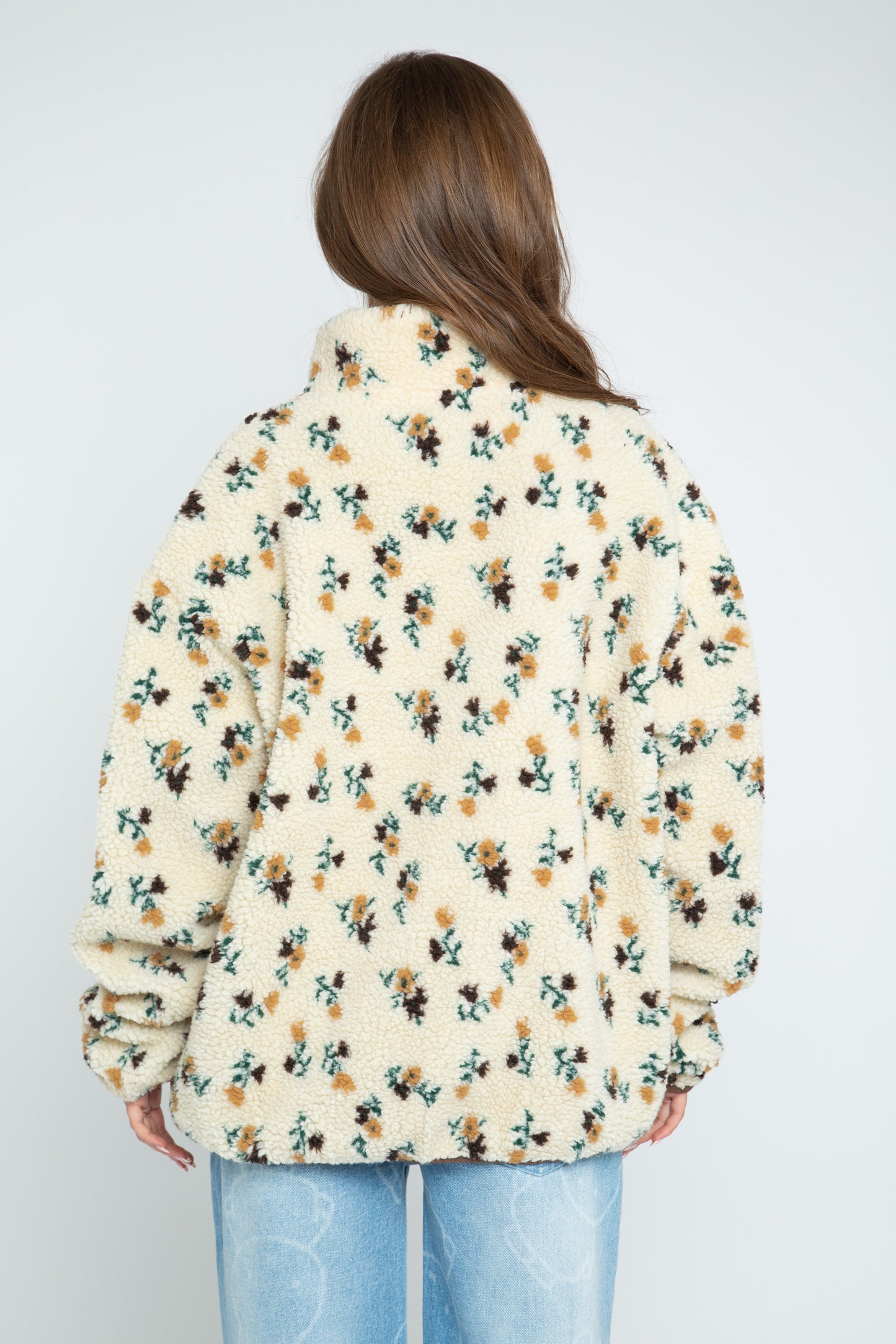 Daisy Street - Zip-up Floral Fleece Aspen Jacket