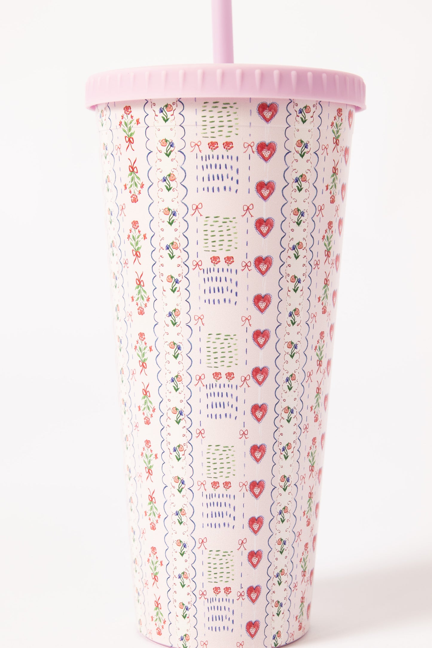 Daisy Street - Cute Pastel Wallpaper Print Drinking Cup with Straw