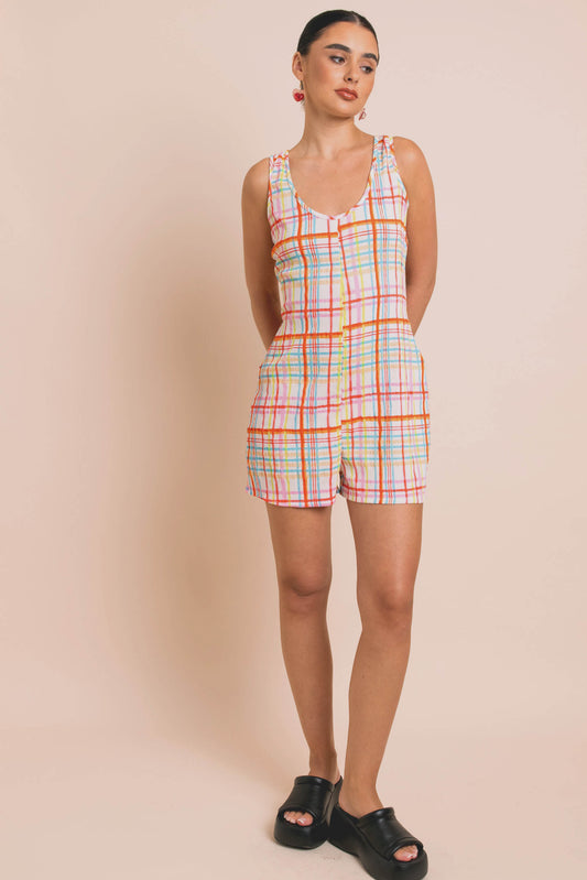 Daisy Street - Colourful Check Romper