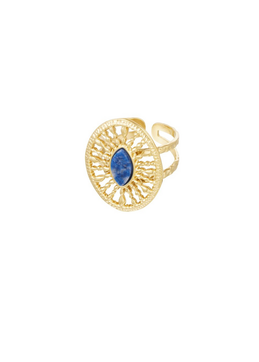 The Edit - Starburst Oval Ring in Blue