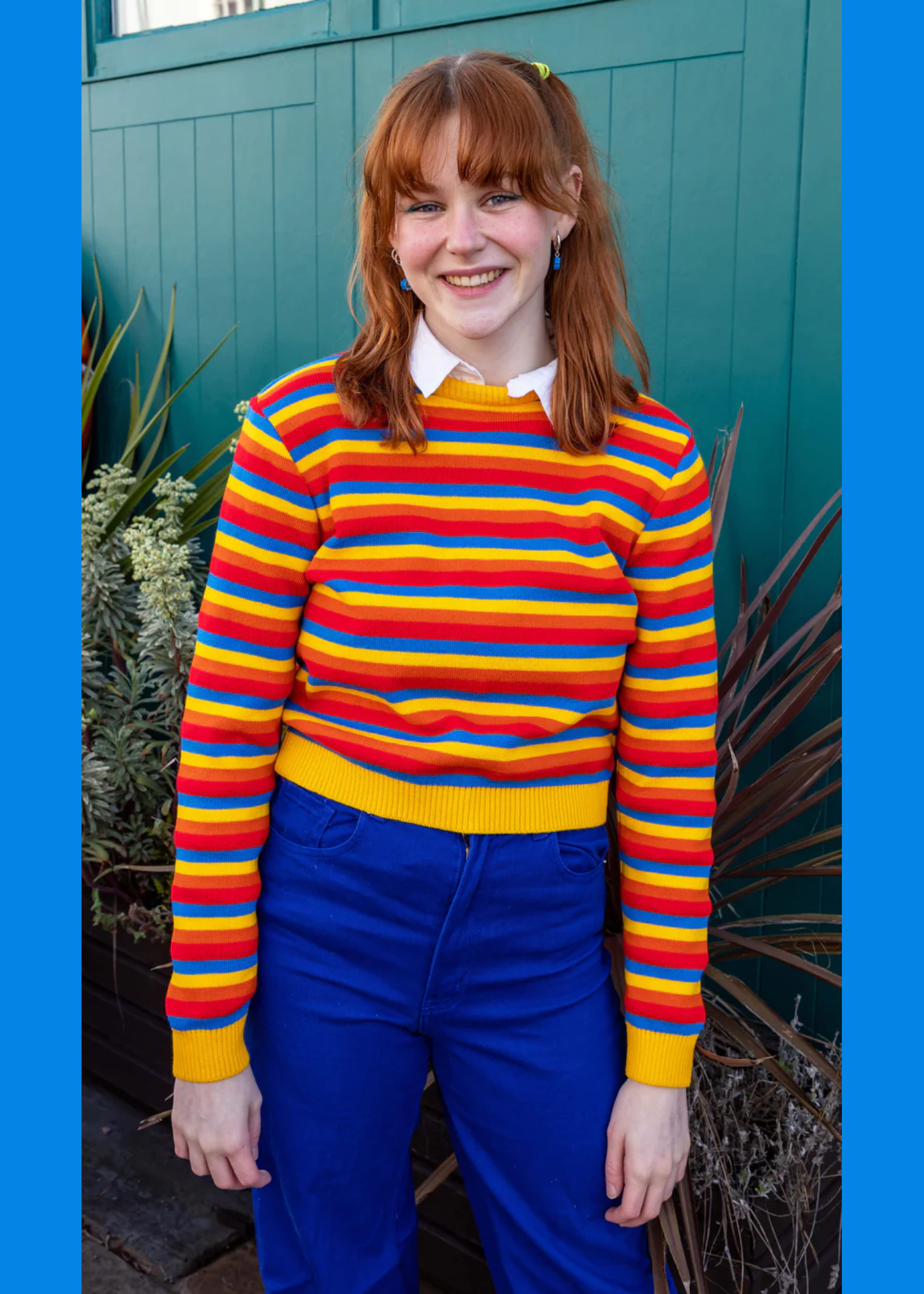 Multicolor cropped sweater best sale