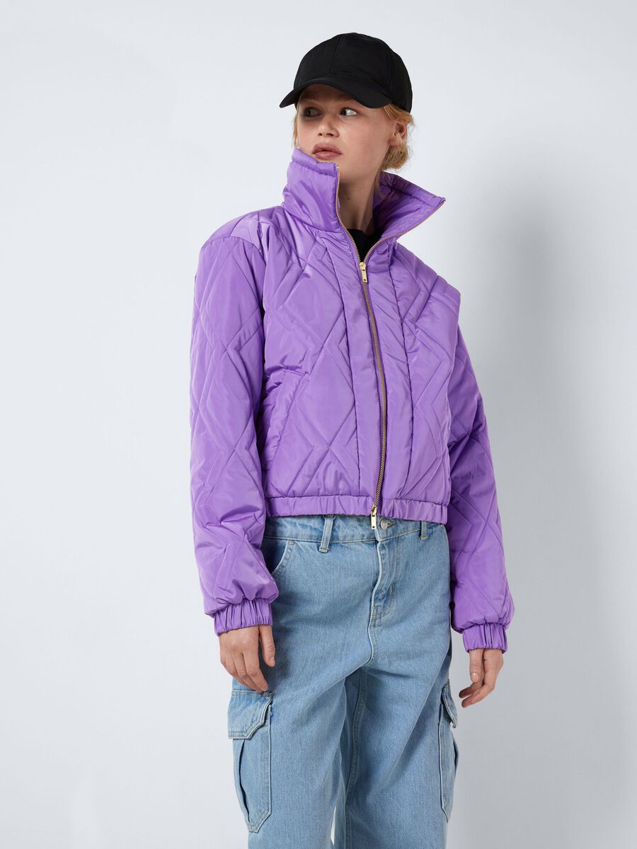 Noisy May - Purple Quilted Bomber Jacket