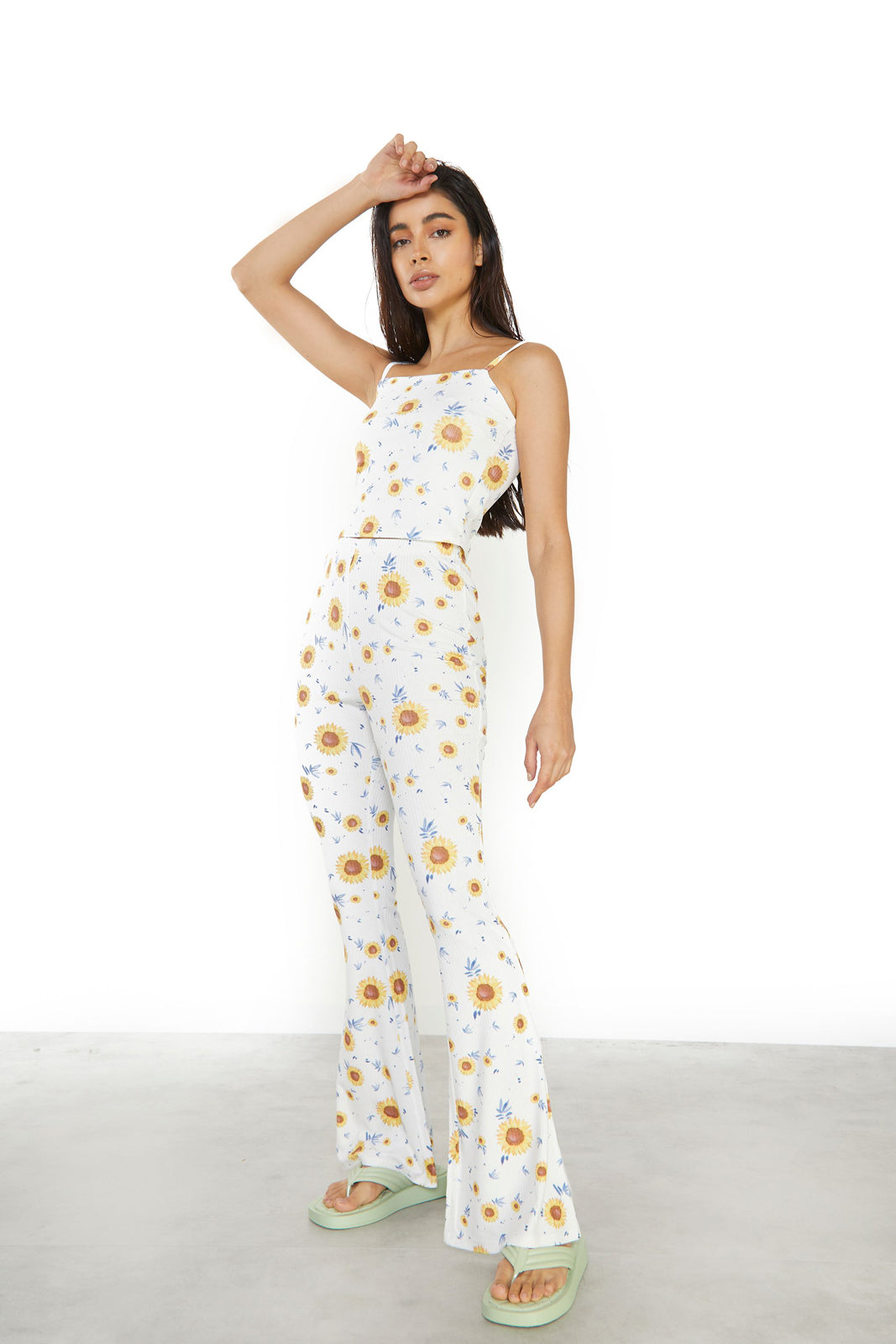 glamorous ribbed sunflower flares