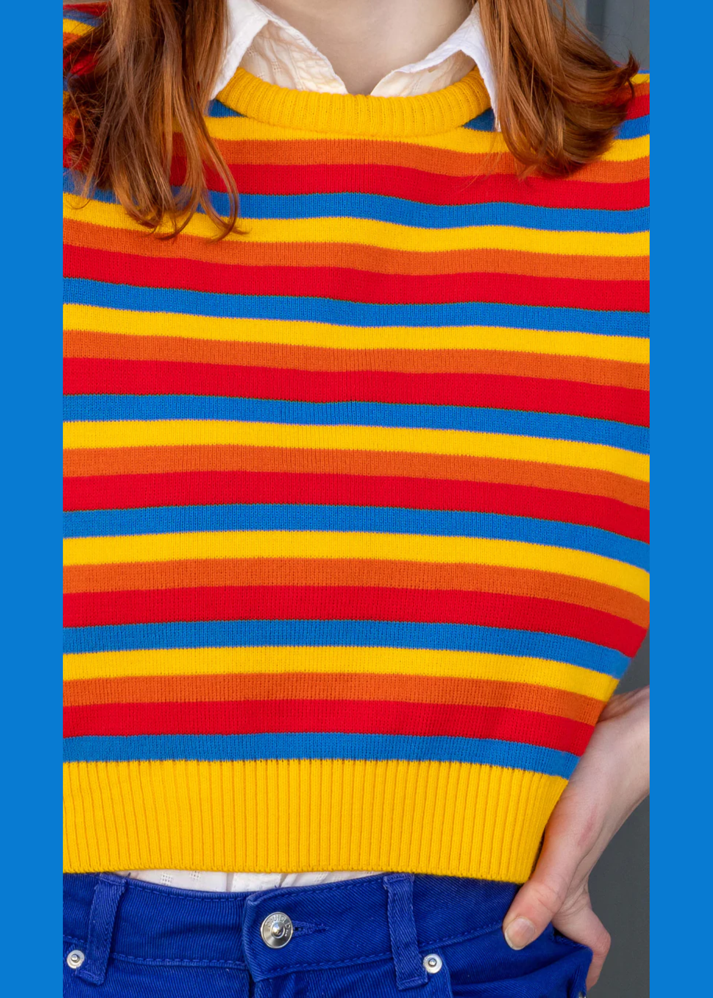 Run & Fly - Rainbow Cropped Sweater Vest
