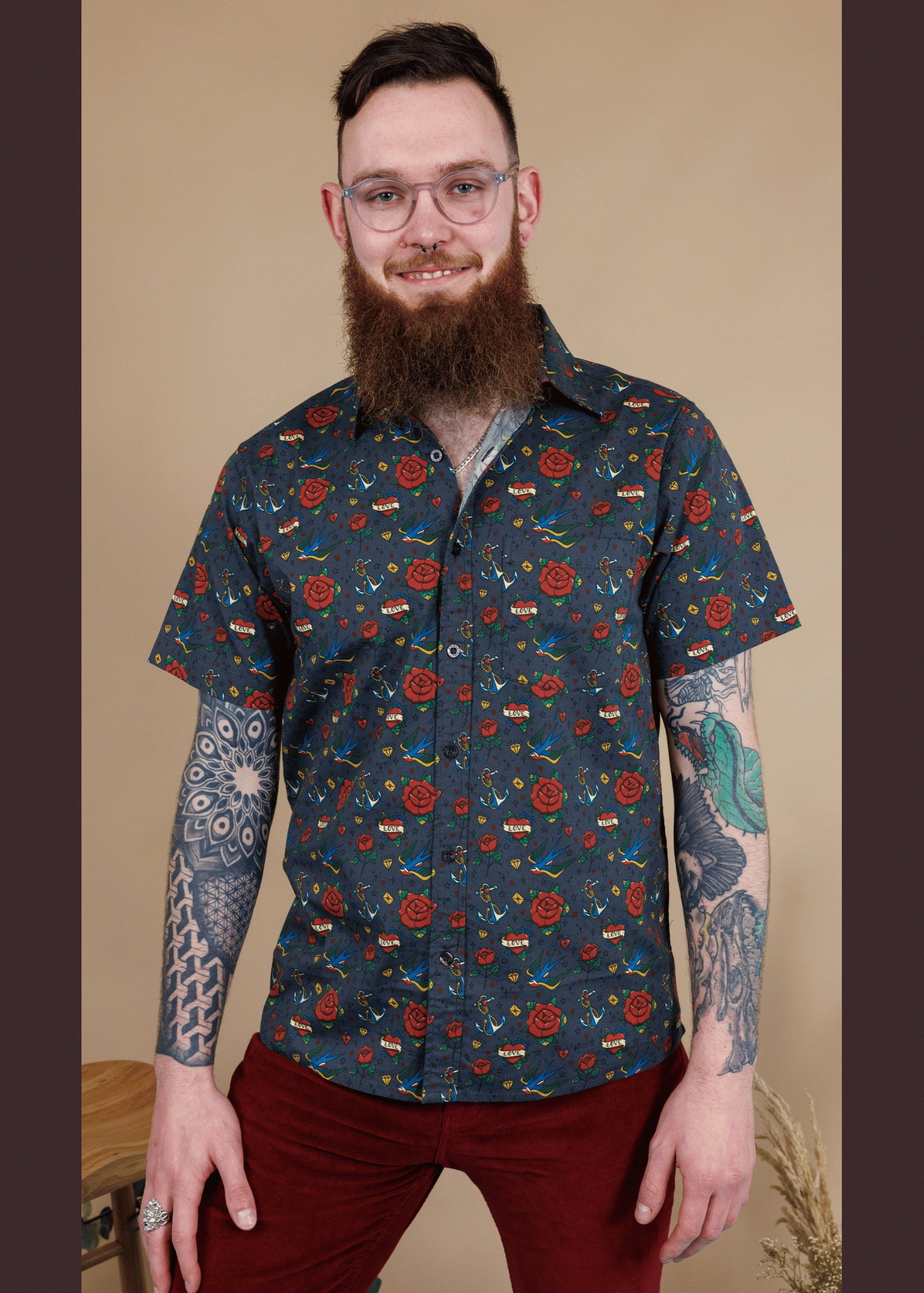 Run & Fly - Retro Old School Tattoo Print Short Sleeve Shirt – Thunder Egg