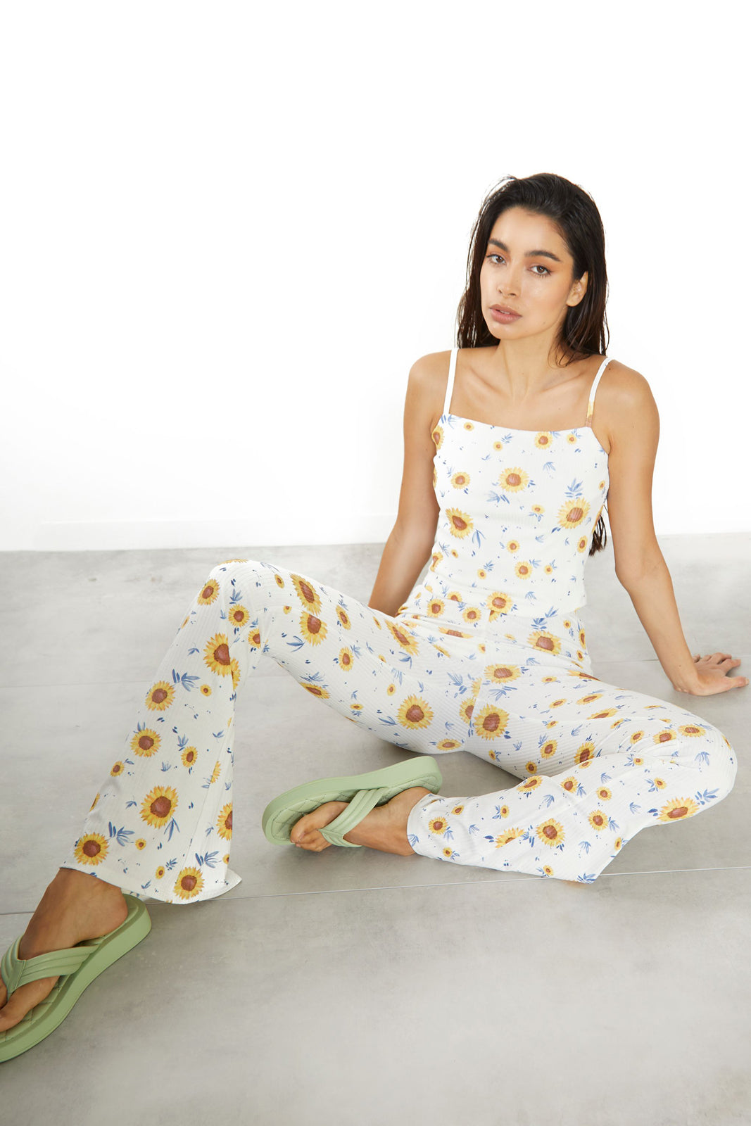 glamorous ribbed sunflower flares