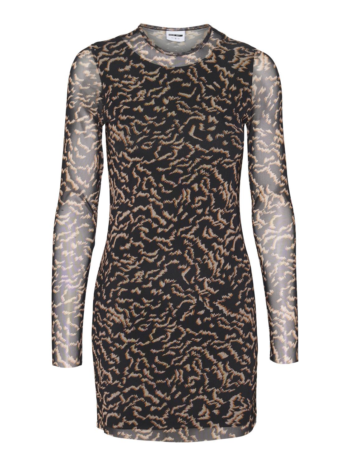 Noisy May - Black and Brown Zigzag Mini Dress