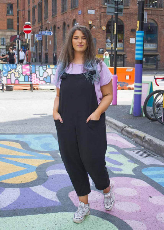 Thunder Egg - Black Jersey Dungarees