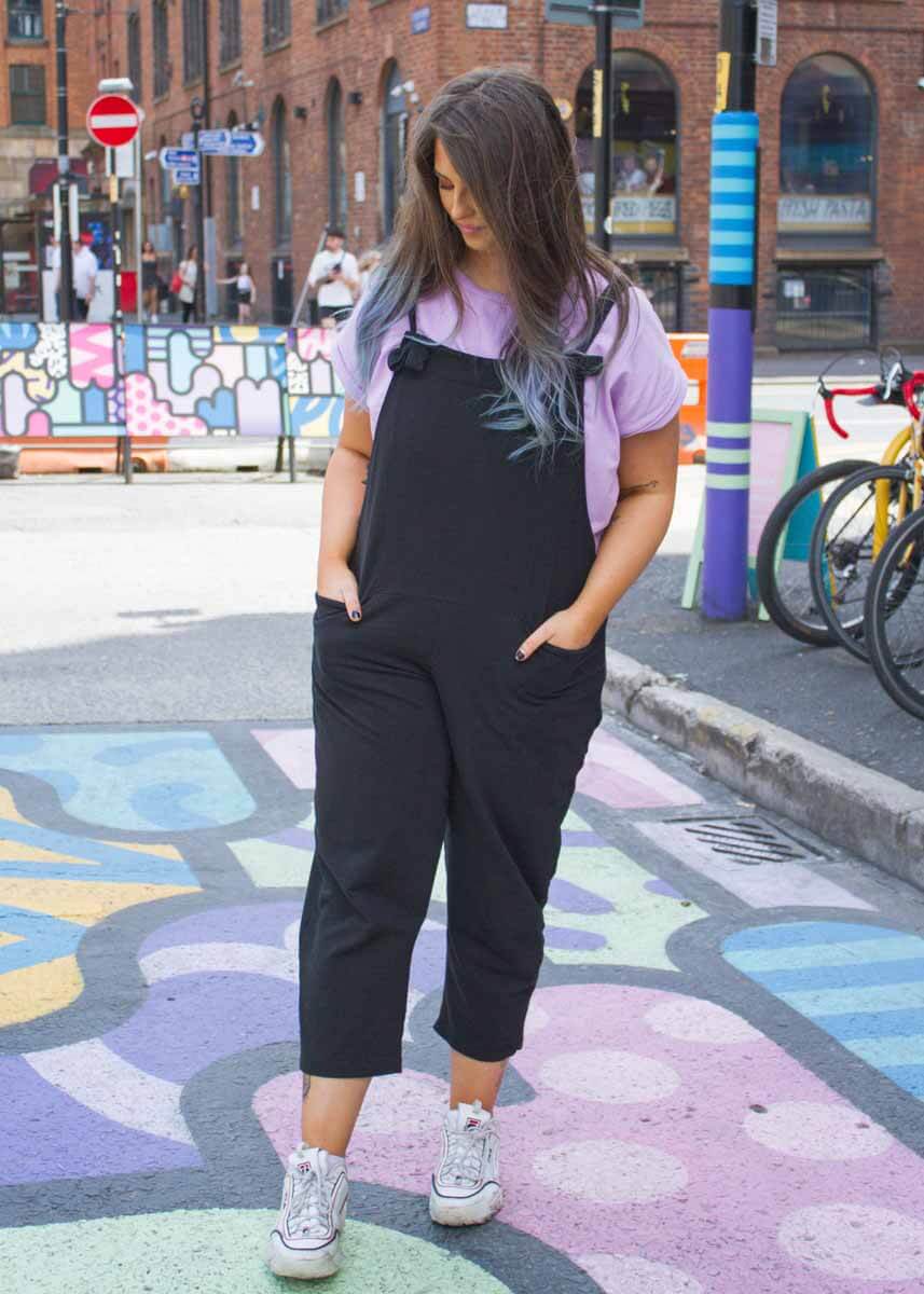 Thunder Egg - Black Jersey Dungarees