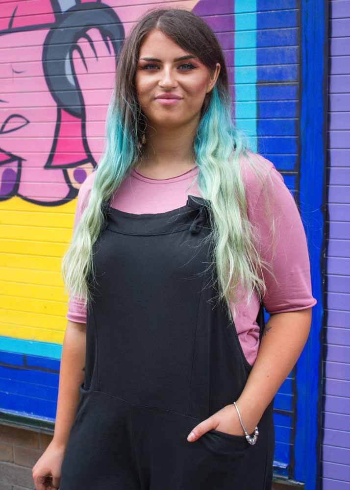 Thunder Egg - Black Jersey Dungarees