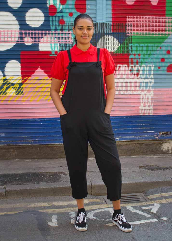 Thunder Egg - Black Jersey Dungarees