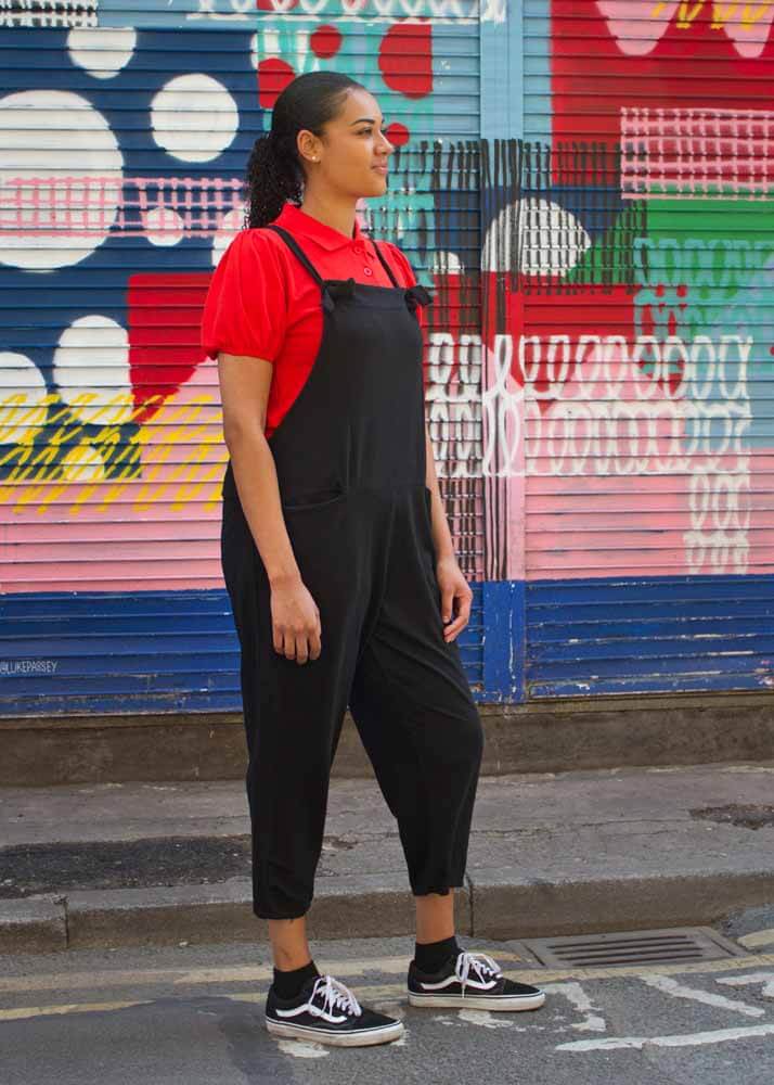 Thunder Egg - Black Jersey Dungarees