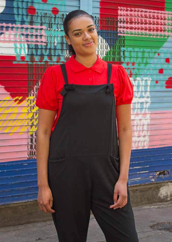 Thunder Egg - Black Jersey Dungarees