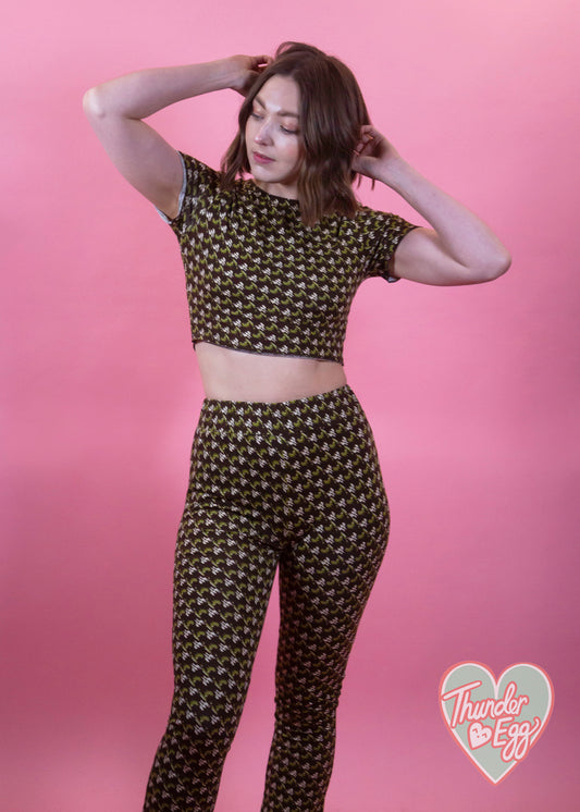 Glamorous - Khaki Houndstooth Set