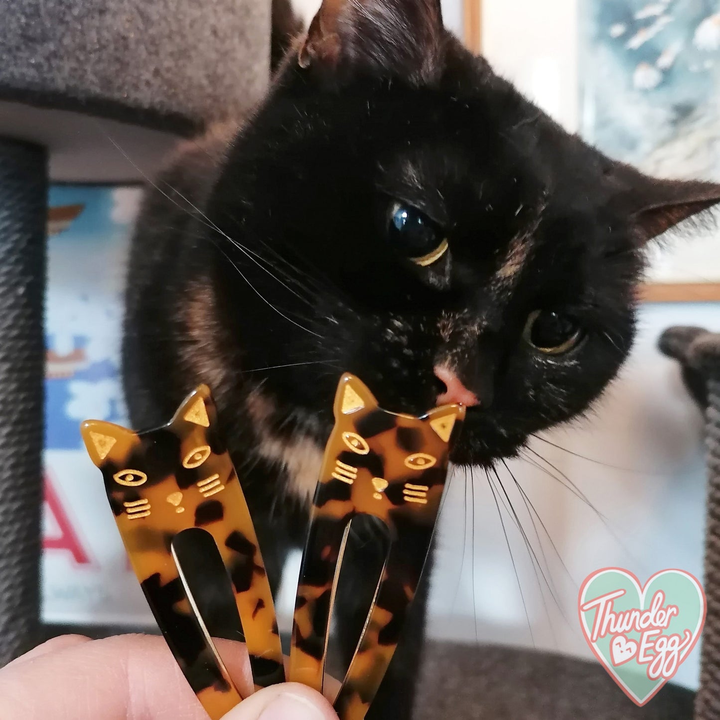 Thunder Egg - Naughty Tortie Cat Clips