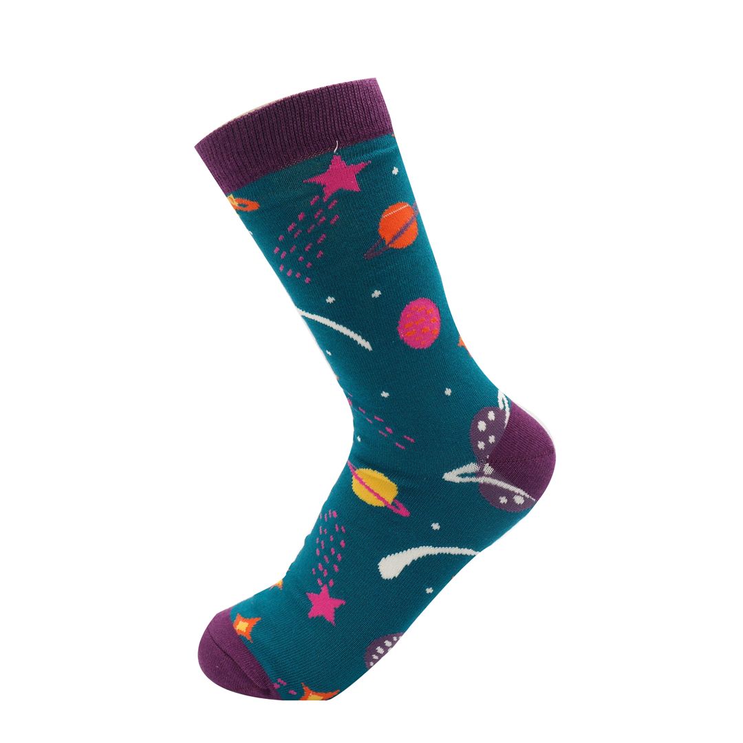 Miss Sparrow - Teal Outer Space Socks