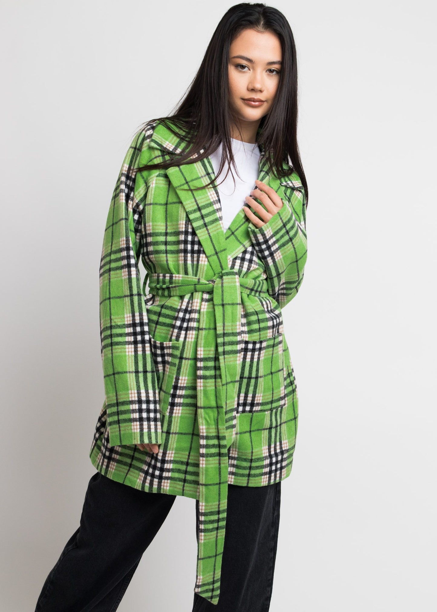 Daisy Street - Green Check Tie Jacket