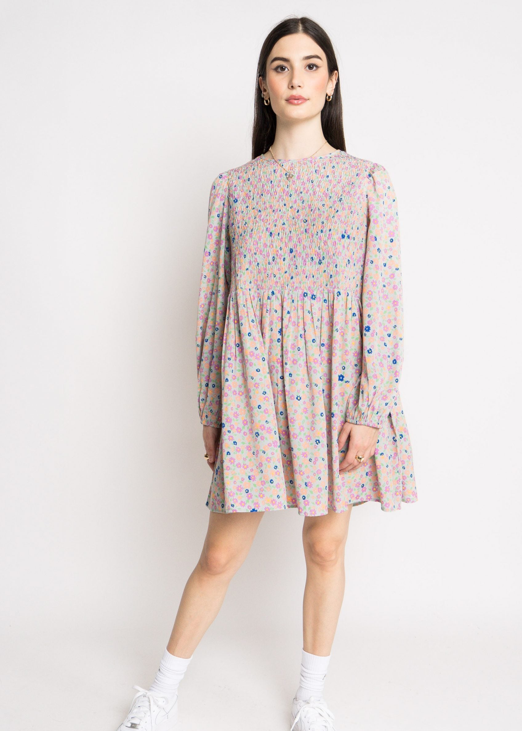 Daisy Street Alexis Shirred Floral Smock Dress