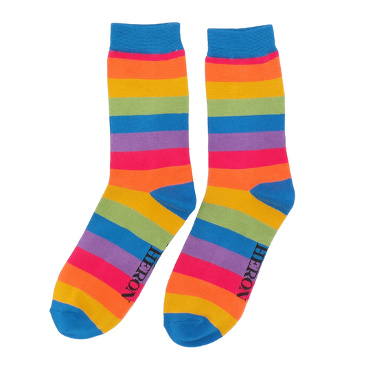 Mr Heron - Rainbow Stripe Mens Socks