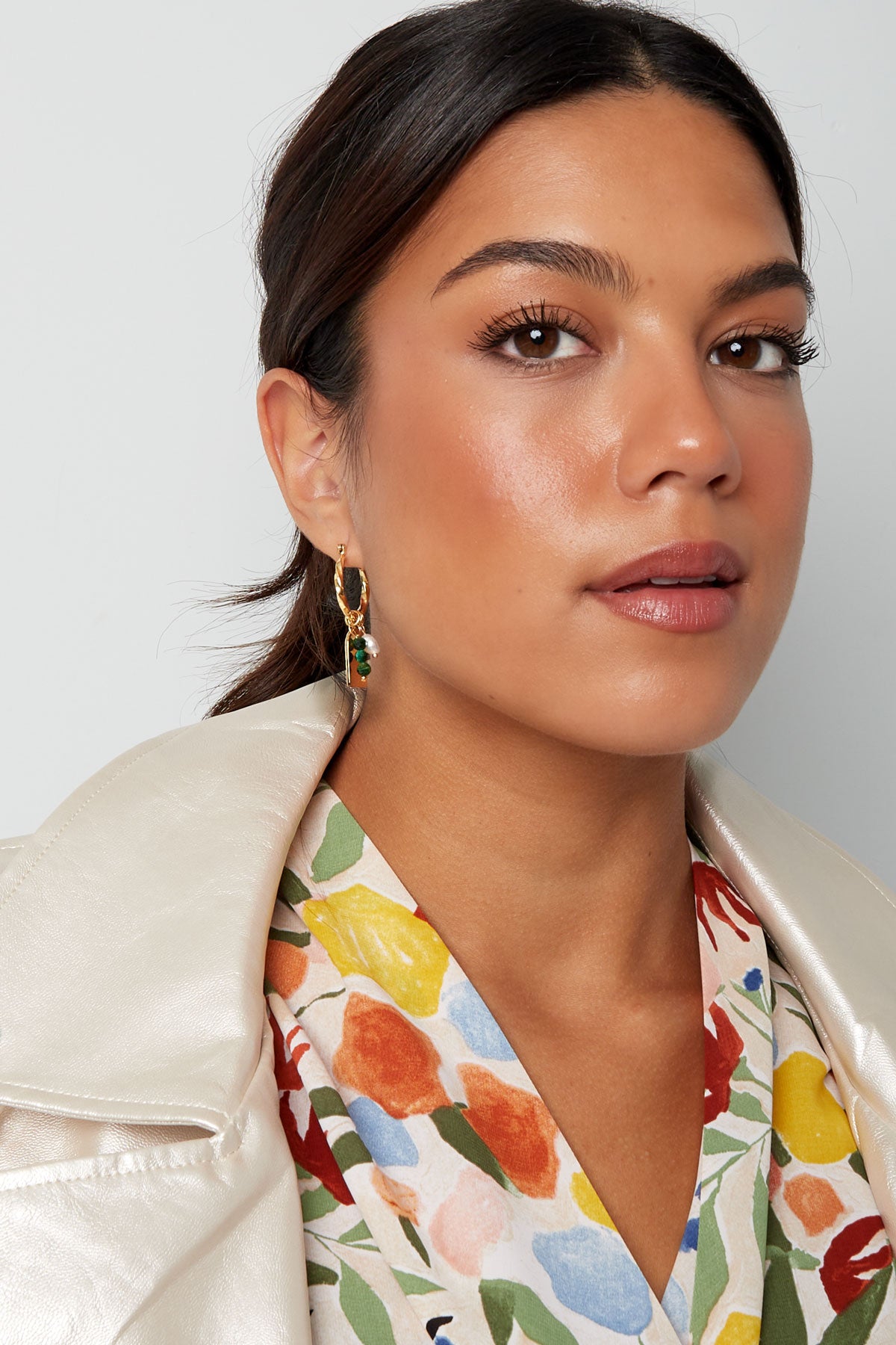 The Edit -  Gold Tone Multi Charm Earrings