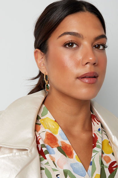 The Edit -  Gold Tone Multi Charm Earrings