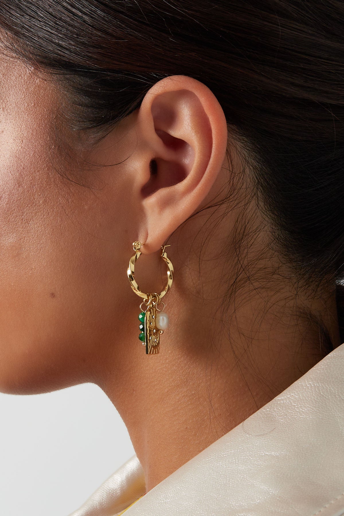The Edit -  Gold Tone Multi Charm Earrings