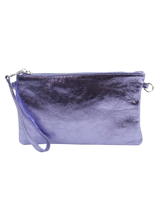 The Edit - Metallic Lilac Leather Shoulder Bag