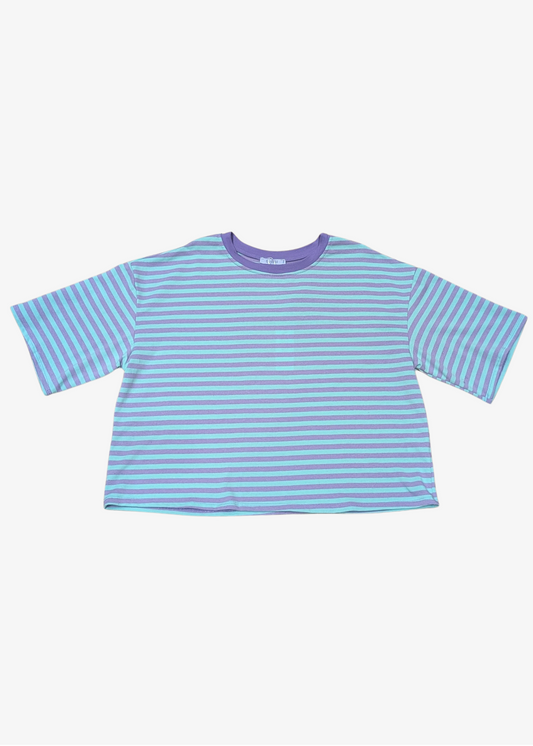 The Edit - Mint and Lilac Stripe Short Sleeve Tee