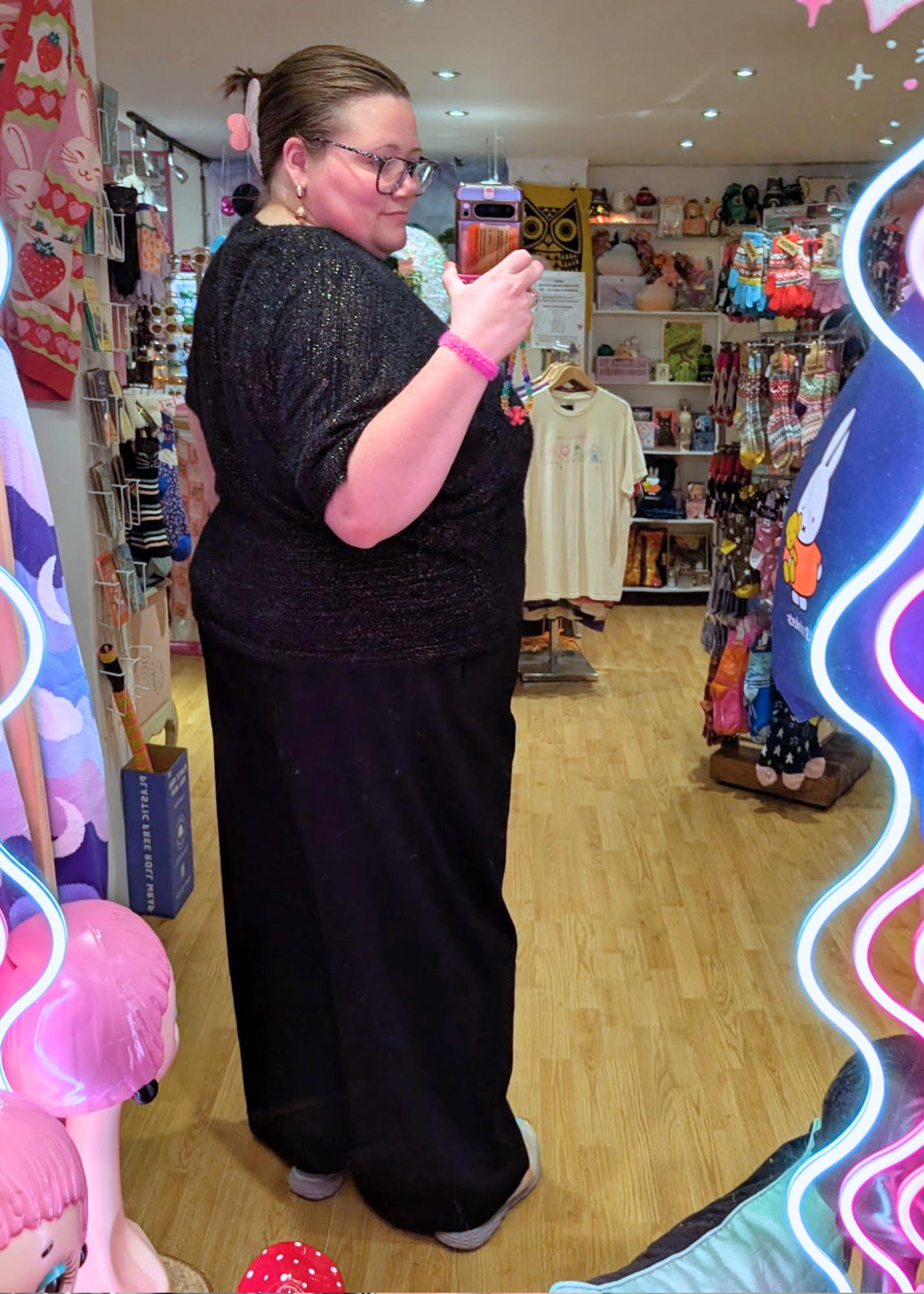 The Edit - Fluffy Black Glitter Knit Top
