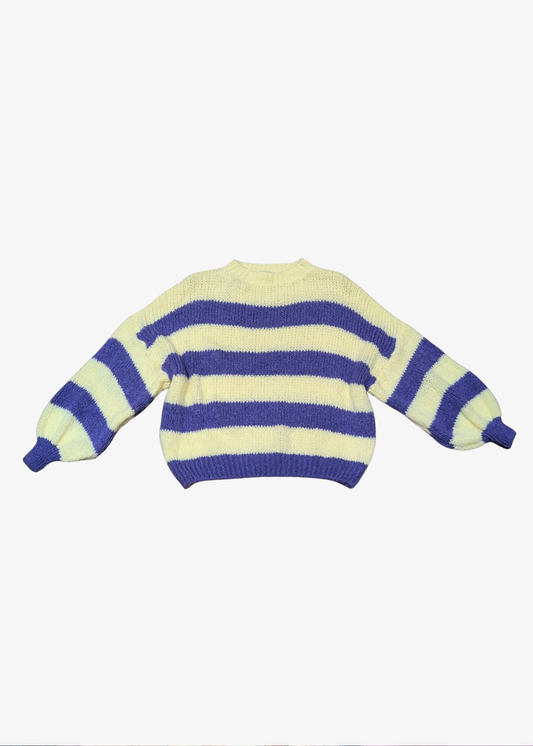 The Edit - Purple and Yellow Stripe Knit Jumper