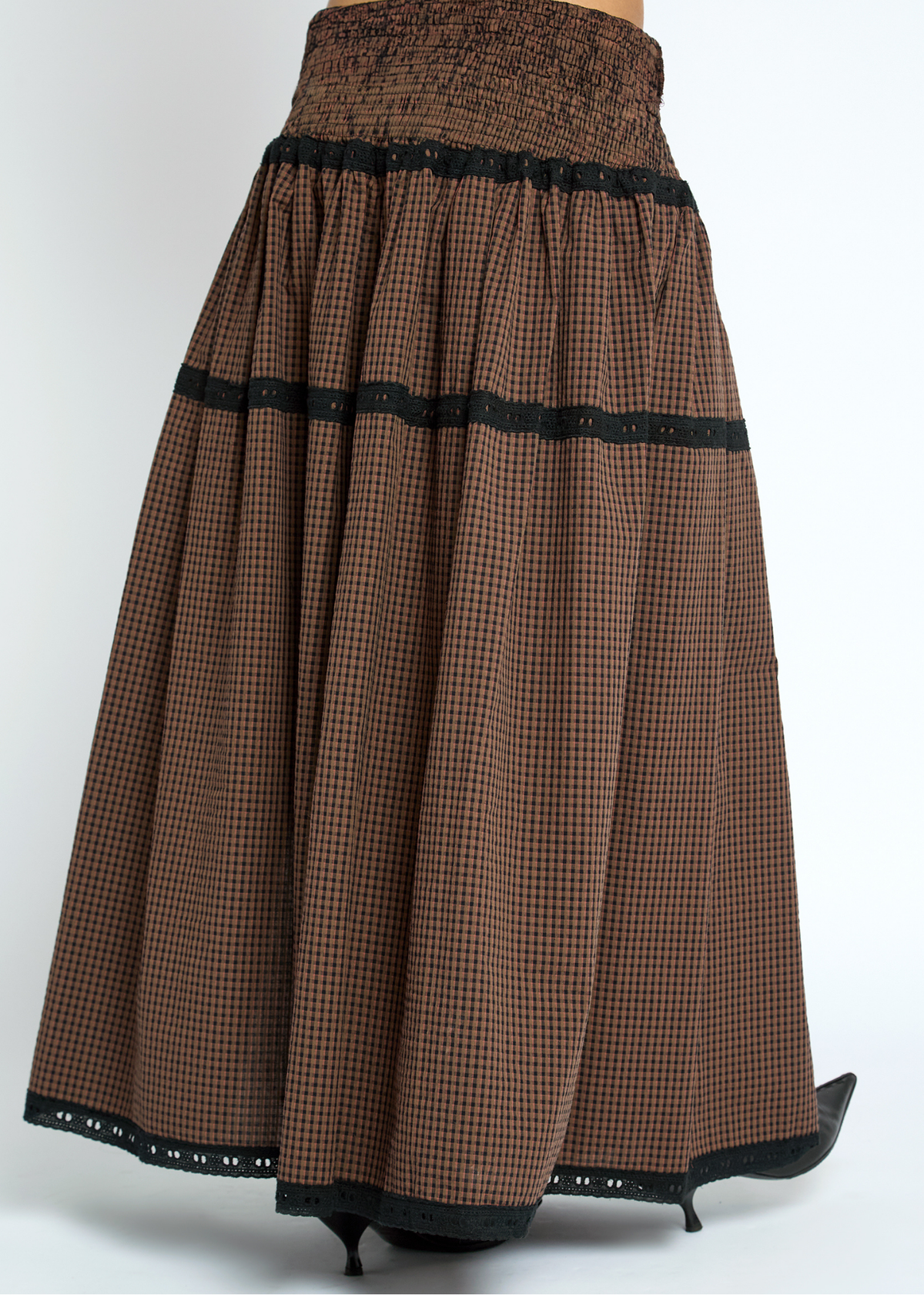 Daisy Street - Lilly Brown Tiered Maxi Skirt