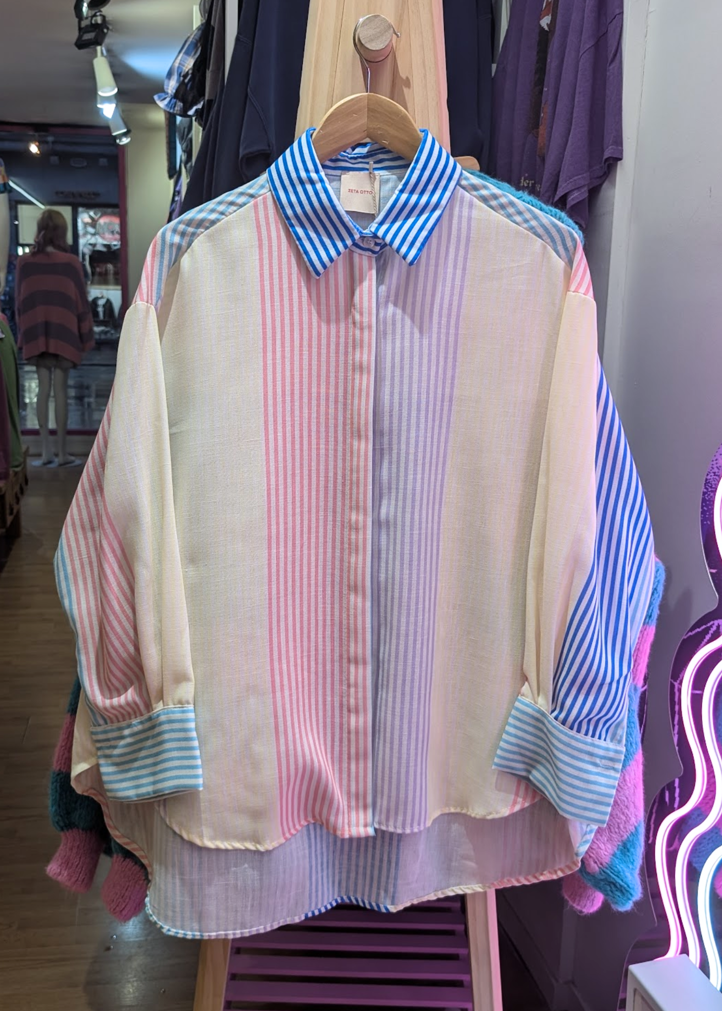 The Edit - Pastel Stripe Oversized Shirt