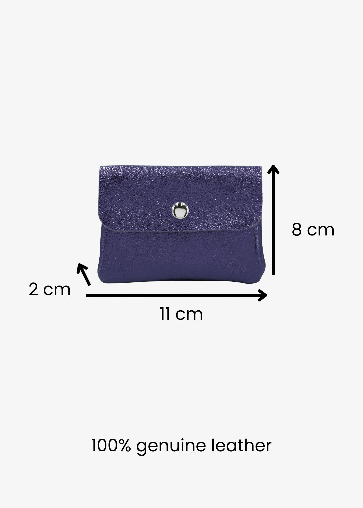 The Edit - Rectangle Leather Coin Purse in Midnight Blue