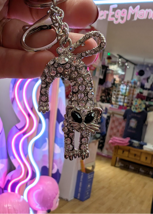 The Edit - Silver Scardey Cat Bag Charm Keyring