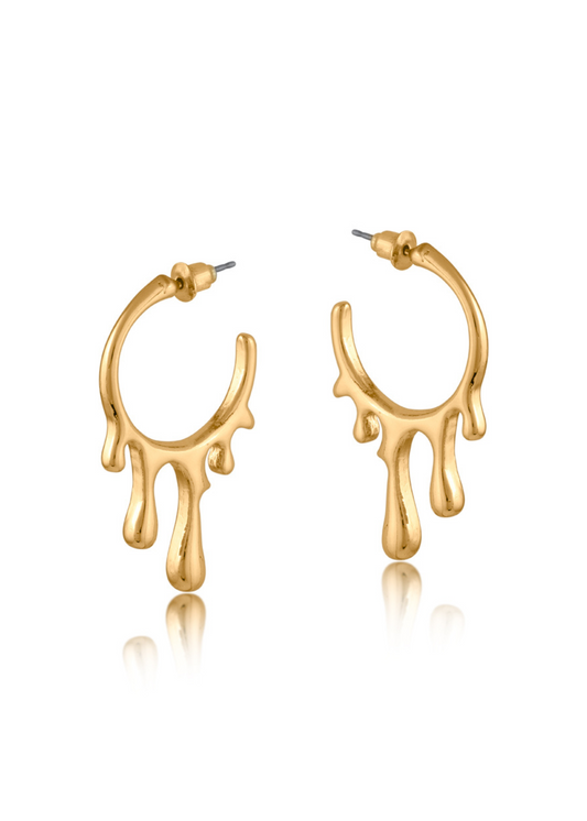 Big Metal London - Amalis Paint Drop Hoop Earrings in Gold