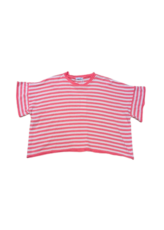 The Edit - Pink & White Stripe Short Sleeve Knitted Tee