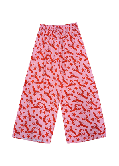 The Edit - Pink & Red Lobster Print Trousers