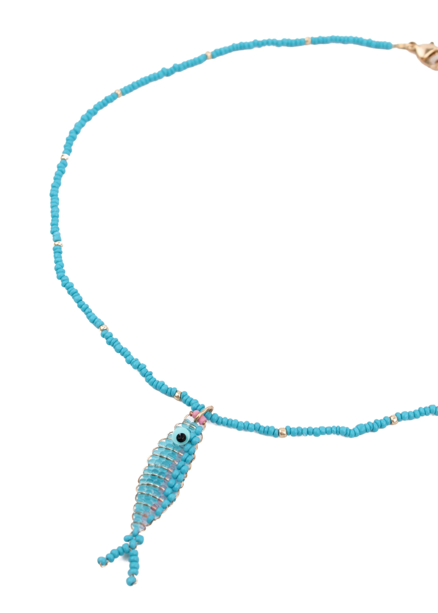 My Doris - Blue Beaded Fish Necklace