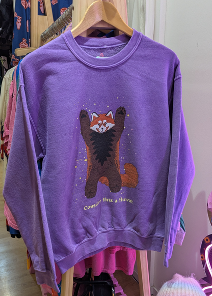 Home of Rainbows - Red Panda Threat Sweater in Purple