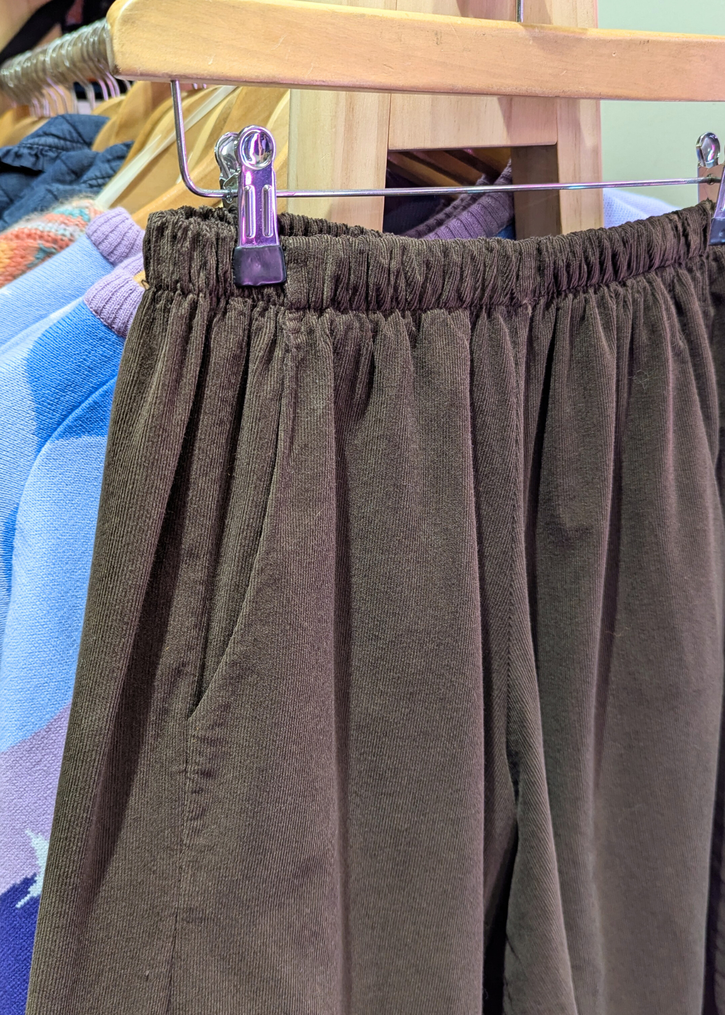 The Edit - Brown Needle Cord Cocoon Joggers