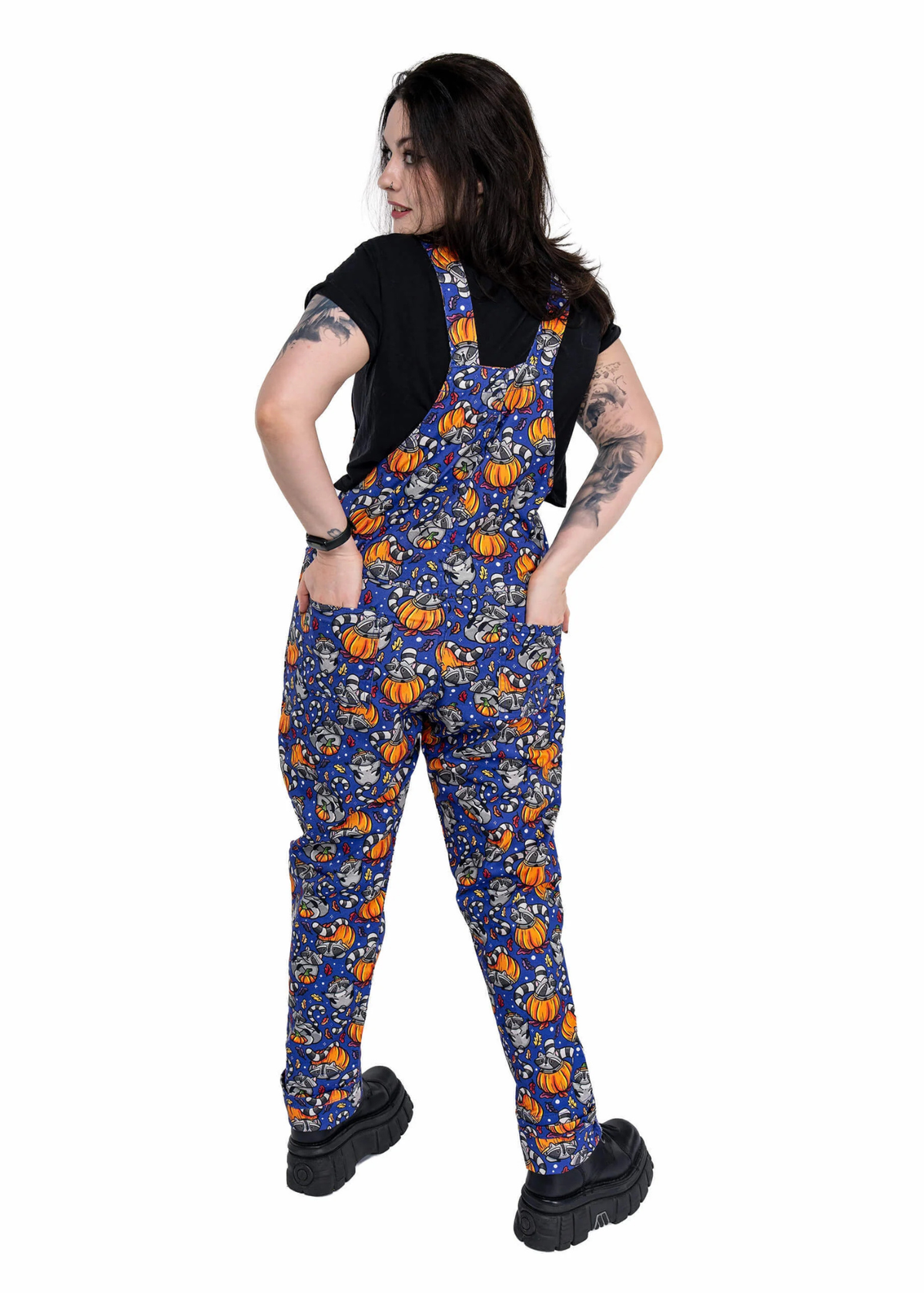 Run & Fly - Pumpkin Racoon Stretch Twill Dungarees