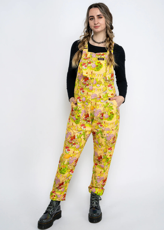Run & Fly x The Mushroom Babes Snail Picnic Party Stretch Twill Dungarees
