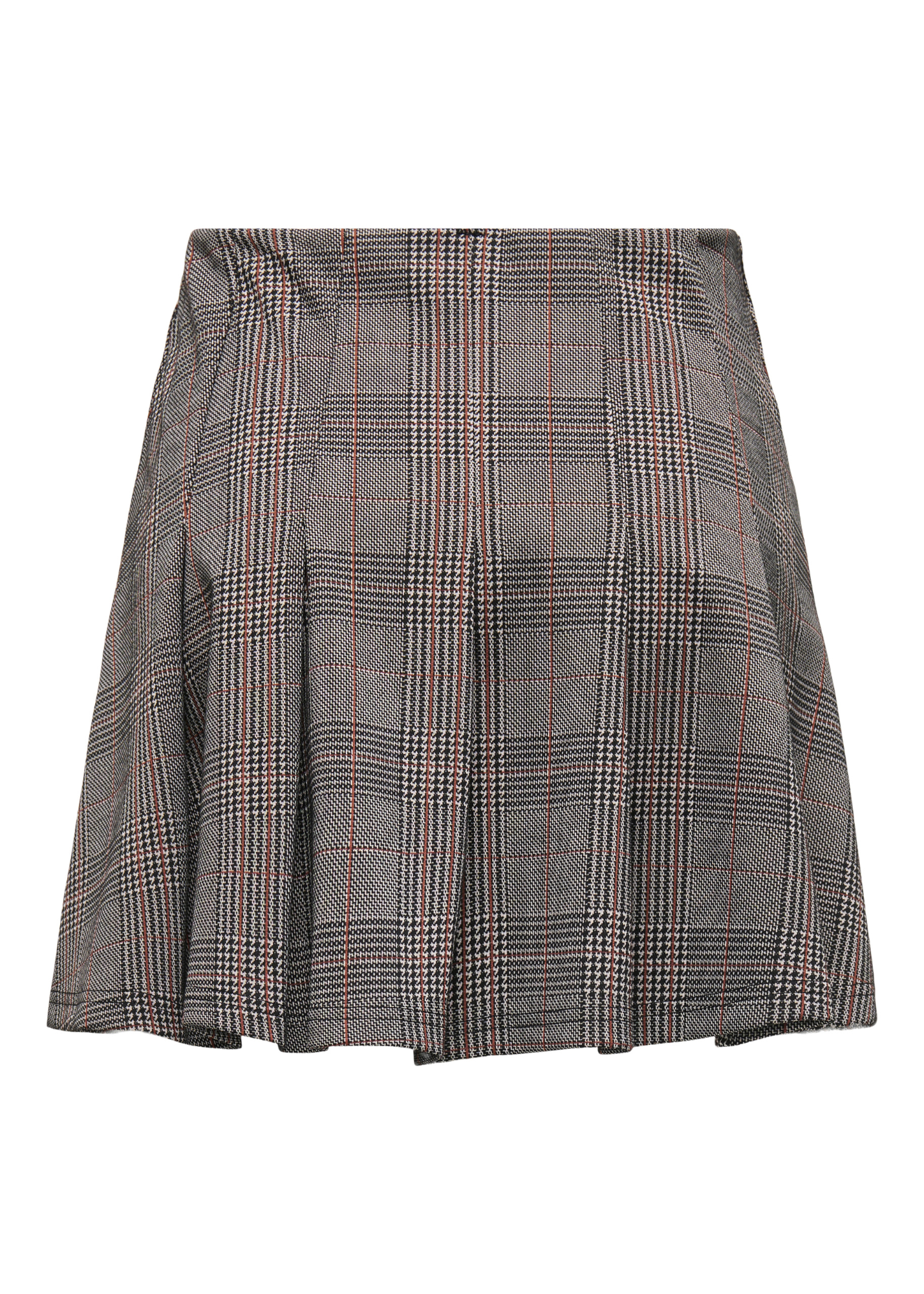 Only - Black Fine Check Pleated Mini Skirt